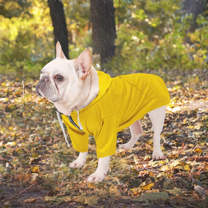Morezi Dog Raincoat rain Jacket Raincoat Dogs Waterproof Small Medium Breeds Zip Closure Storage Pocket Harness Hole Yellow S - Image 2